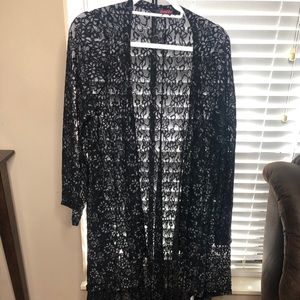 Sheer Black & Silver Cardigan